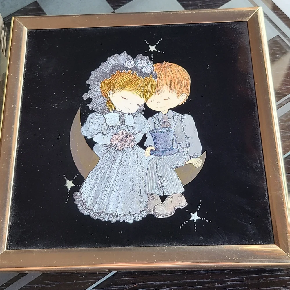 Foil prints bride and groom